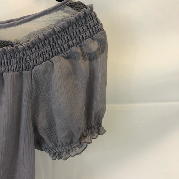 Express grey top with ruffled arm and waist - Picture 5 of 8